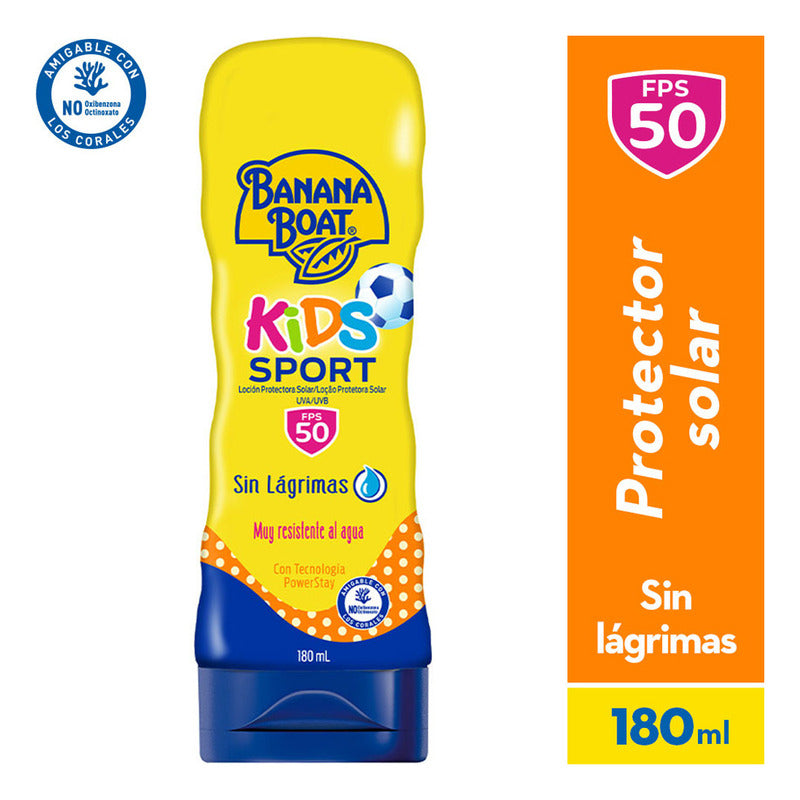 Protector Solar Banana Boat Kids Sport 50 Fps Loción 180 Ml