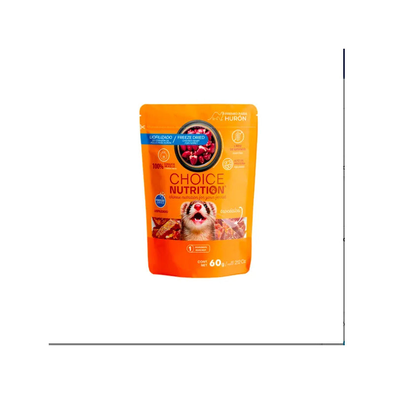 Premios Liofilizados De Corazón De Pollo Para Hurón, 60 G