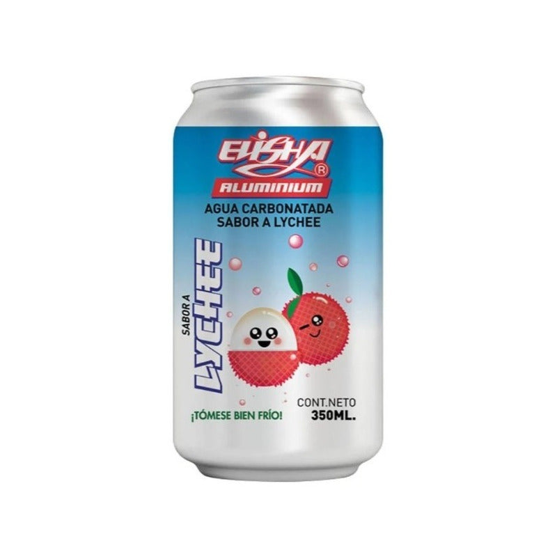 Agua Carbonatada Elisha Aluminium Sabor A Lychee 12 Pz