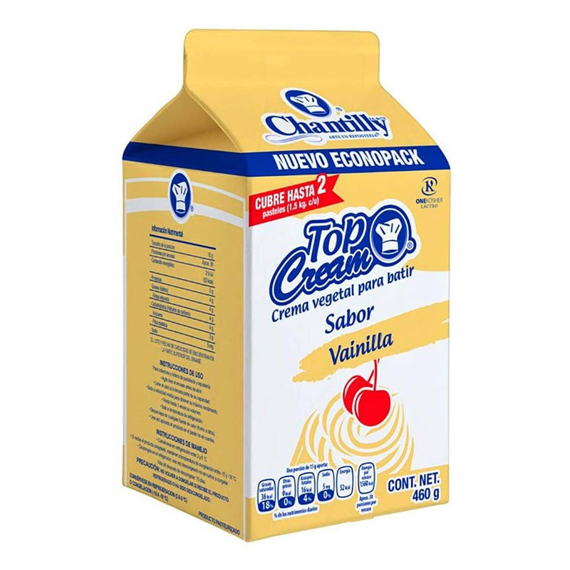 Crema Chantilly Top Cream Vainilla 460g (4pzas)