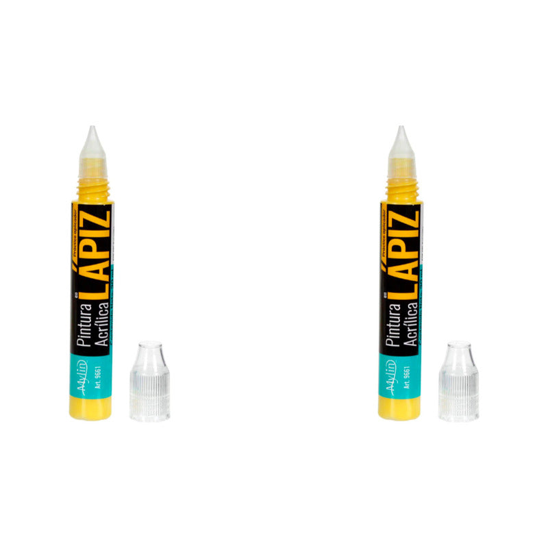 Pintura Acrílica En Lápiz Color Amarillo 2 Piezas De 30ml Amarillo