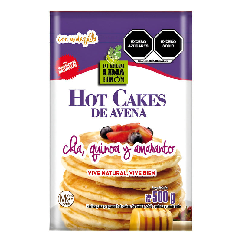 Hot Cakes De Avena Chía Quinoa Y Amaranto Lima Limon 500g