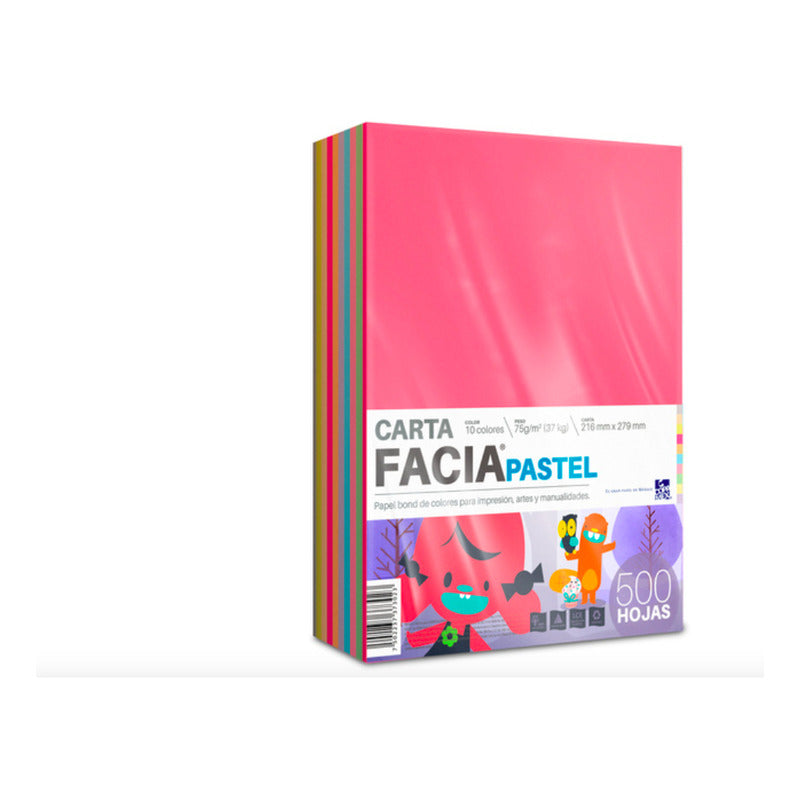 Hojas De Colores Facia Pastel Paquete 500 Hojas 10 Colores