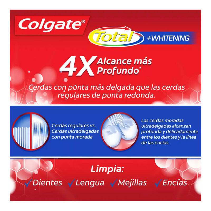 Cepillos De Dientes Colgate Total Whitening (8 Piezas) Azul