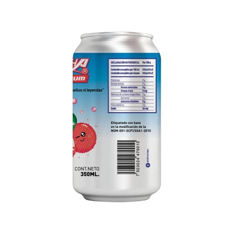 Agua Carbonatada Elisha Aluminium Sabor A Lychee 8 Pz