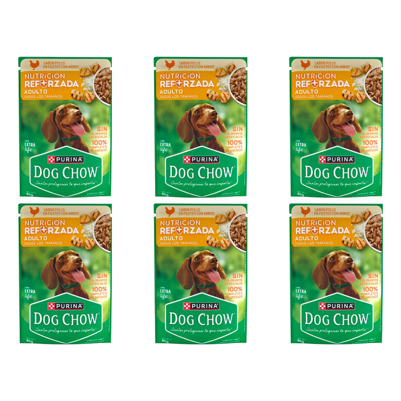 Alimento Para Perro Purina Dog Chow Pollo Y Arroz 6pz De 85g