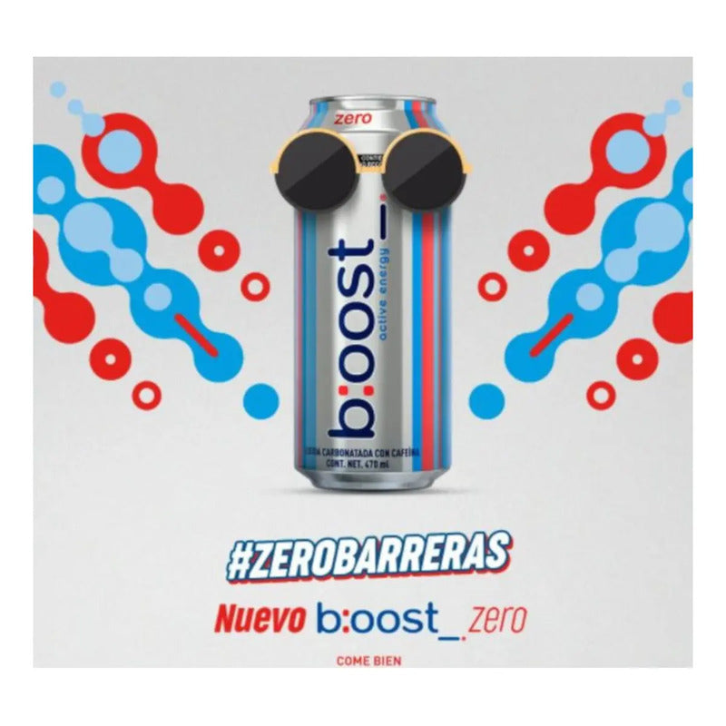Pack De 12 Energizante Boost Active Energy Zero 470 Ml