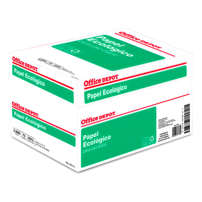 Caja De Papel Reciclado Ecológico Carta 5000 Hojas Blanco Blanco