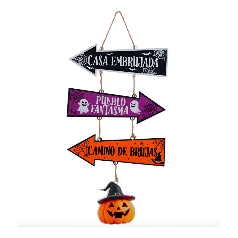 Letrero Flechas Halloween Medidas 52x25cm 1 Pieza Halloween