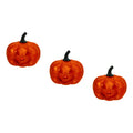 Calabaza Diamantada Color Naranja Con Luz De 12x12cm 3pz