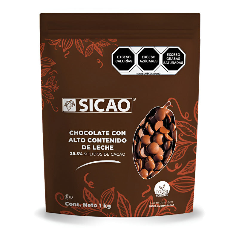 Chocolate Con Leche Sicao 1kg Lunetas Barry Callebaut Repostería