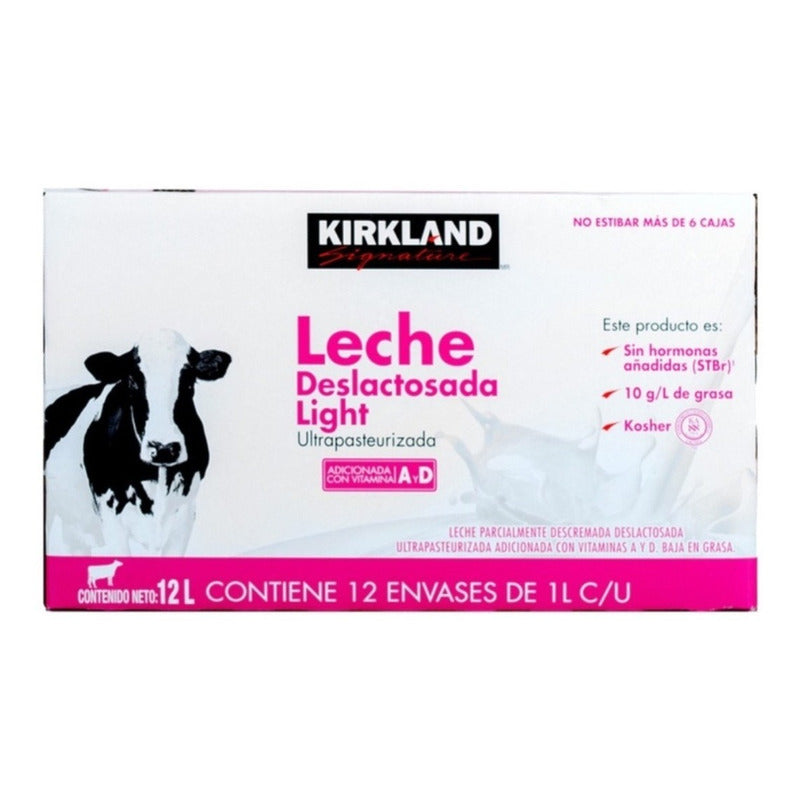 Leche Deslactosada Light, Kirkland Signature 12 Piezas De 1l