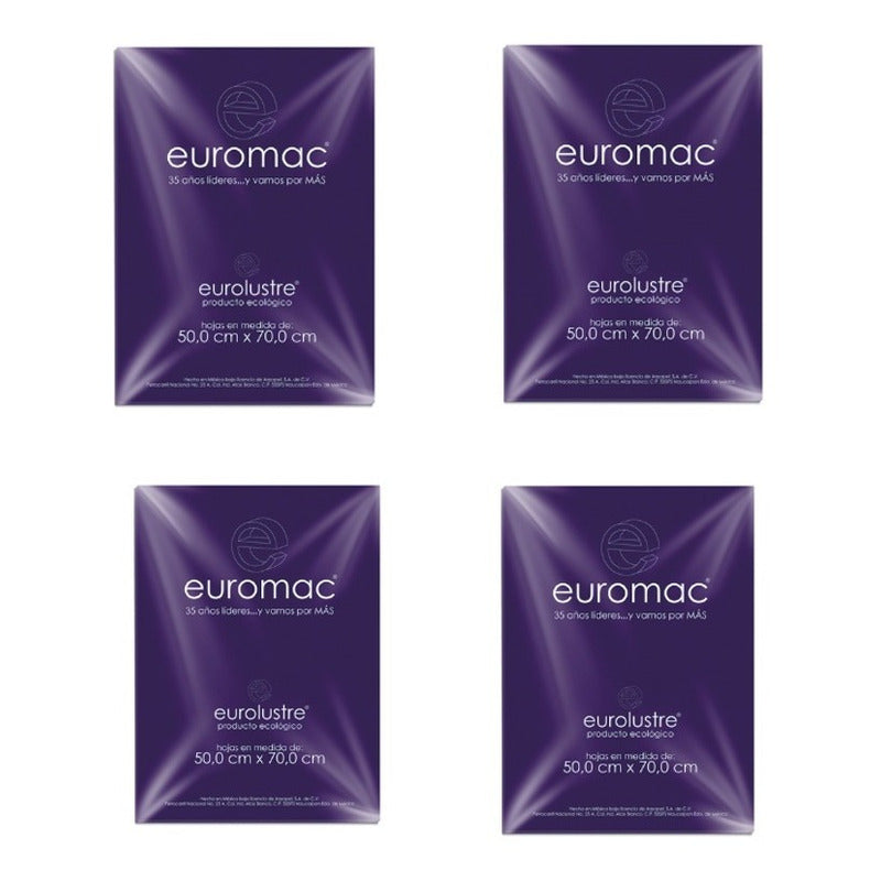 Papel Lustre Morado 4 Paquetes De 25 Pliegos C/u Morado