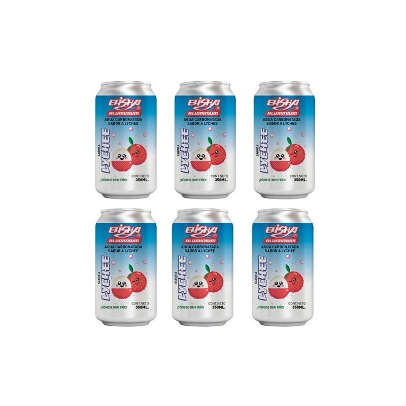 Agua Carbonatada Elisha Aluminium Sabor A Lychee 6pz
