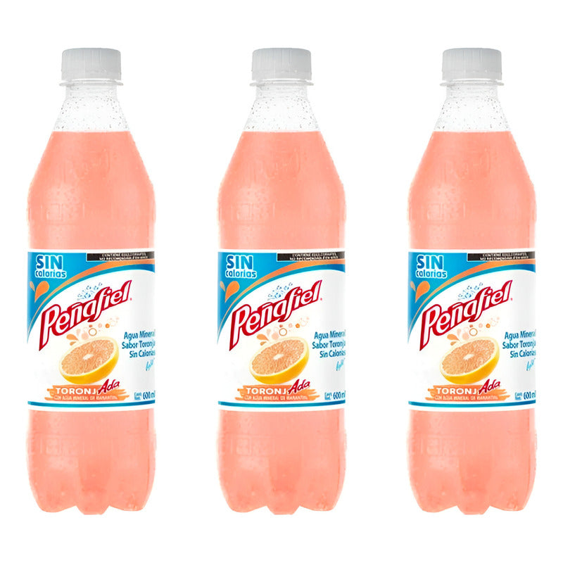 Agua Peñafiel Adas Ligera Sabor Toronjada 24 Pzas De 600ml