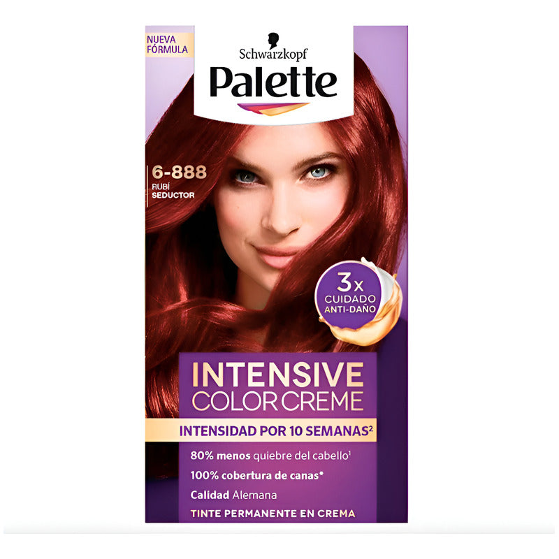 Tinte Para Cabello Palette 6-888 Rubi Seductor 2 Pzs De 50ml 6-888 Rubí Seductor