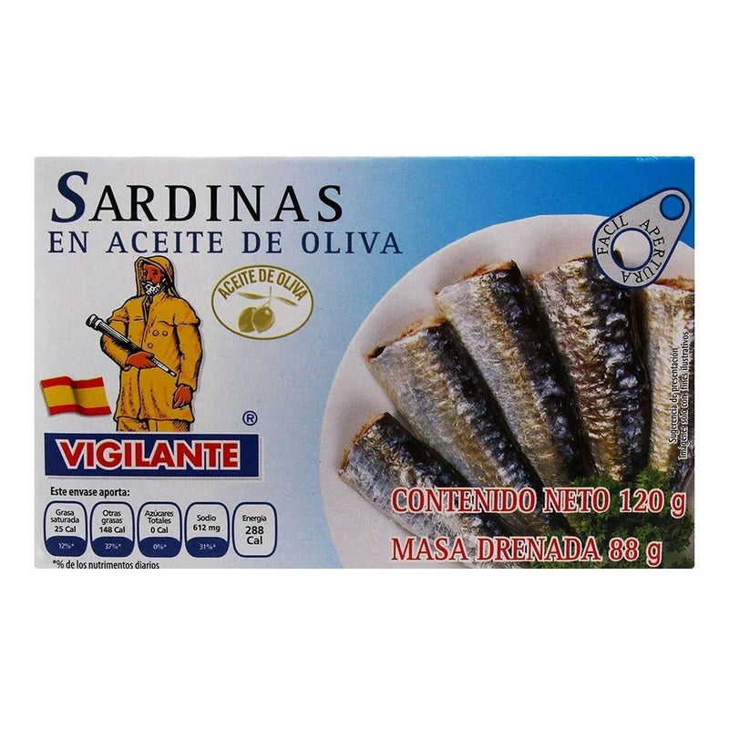 Sardina En Aceite De Oliva Vigilante Lata 120 Gr 2 Pack Ipg