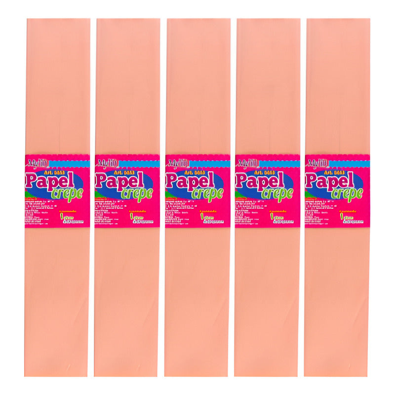 Papel Crepe Color Durazno De 50cm X 2m 10 Pliegos Durazno Papel Crepe