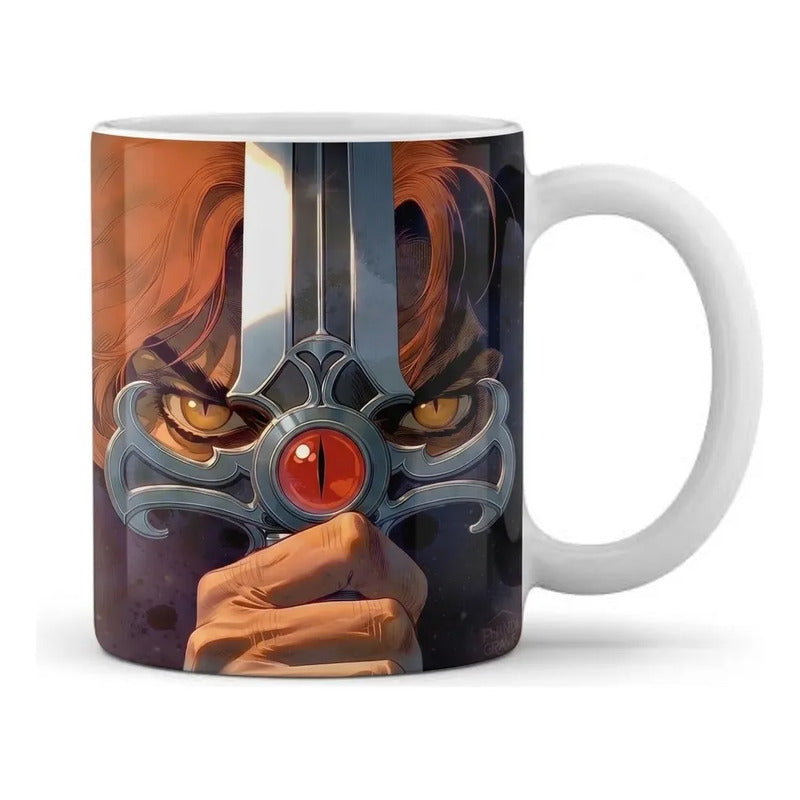 Taza De Cerámica Thundercats León-o Espada Del Augurio Blanco León-o