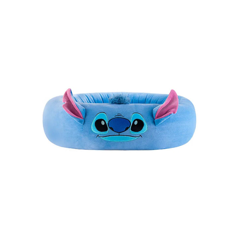 Disney Cama Ovalada Diseño Stitch Para Perro, Chico Azul Circular