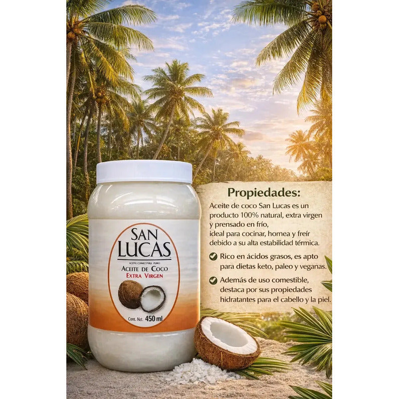 Aceite De Coco San Lucas Extra Virgen 450ml