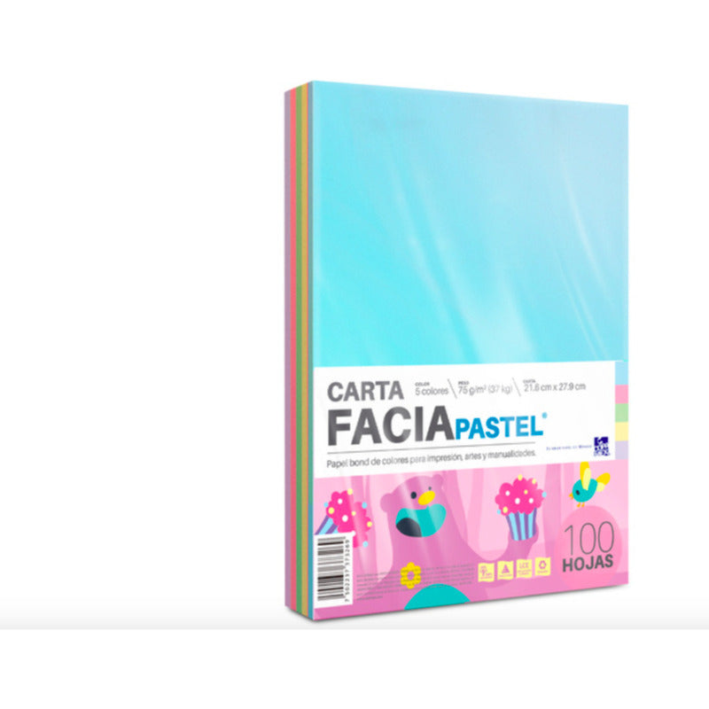Hojas De Colores Surtidos Pastel Paquete 100 Pz Colores Surtidos Pastel