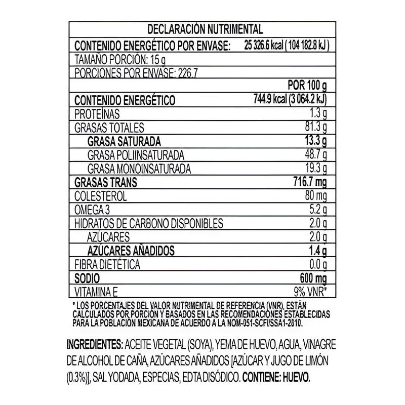 Mayonesa Mccormick Con Jugo De Limones 3.4 Kilos La Más Grande