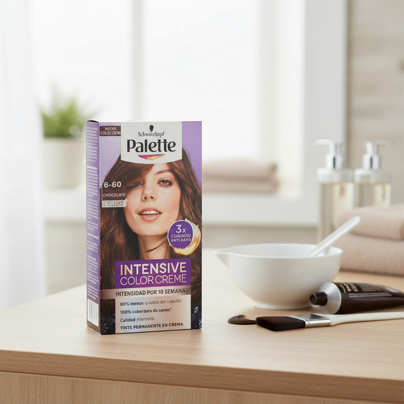 Tinte Para Cabello Palette 6-60 Chocolate Delux 2 Pz De 50ml 6-60 Chocolate Deluxe