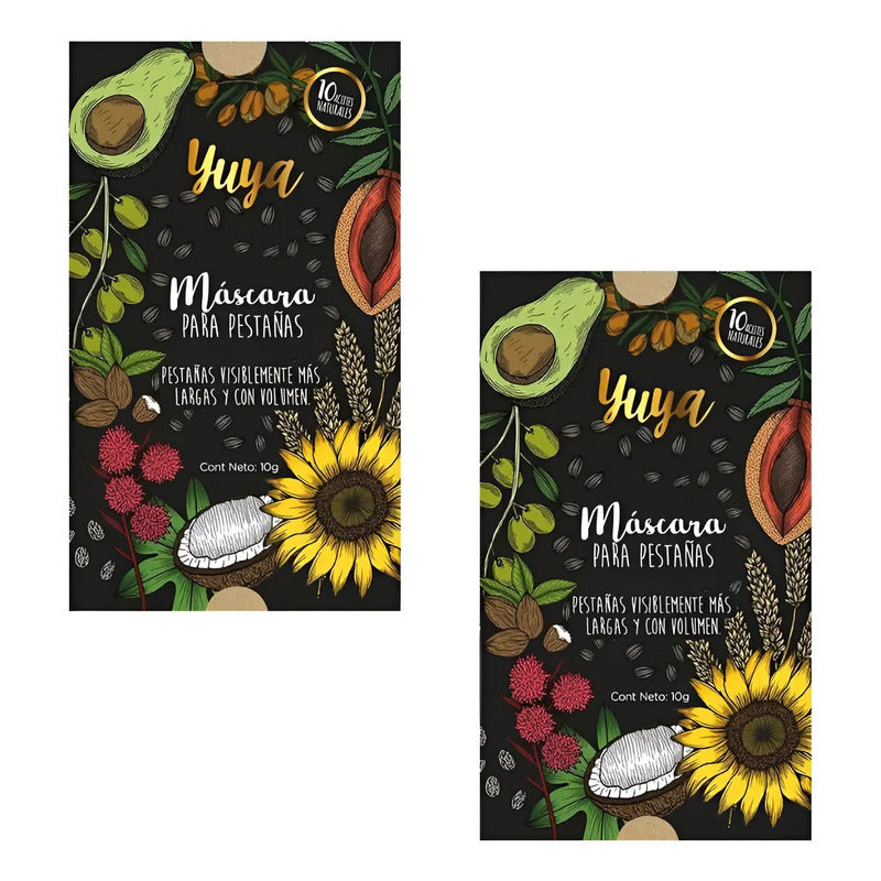 Pack 2 Máscaras De Pestañas Yuya Rimel 10 Aceites Color Negro
