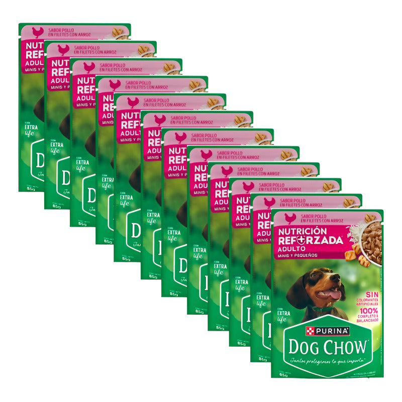 Alimento Para Perro Dog Chow Mini Pequeños Pollo 12pz De 85g