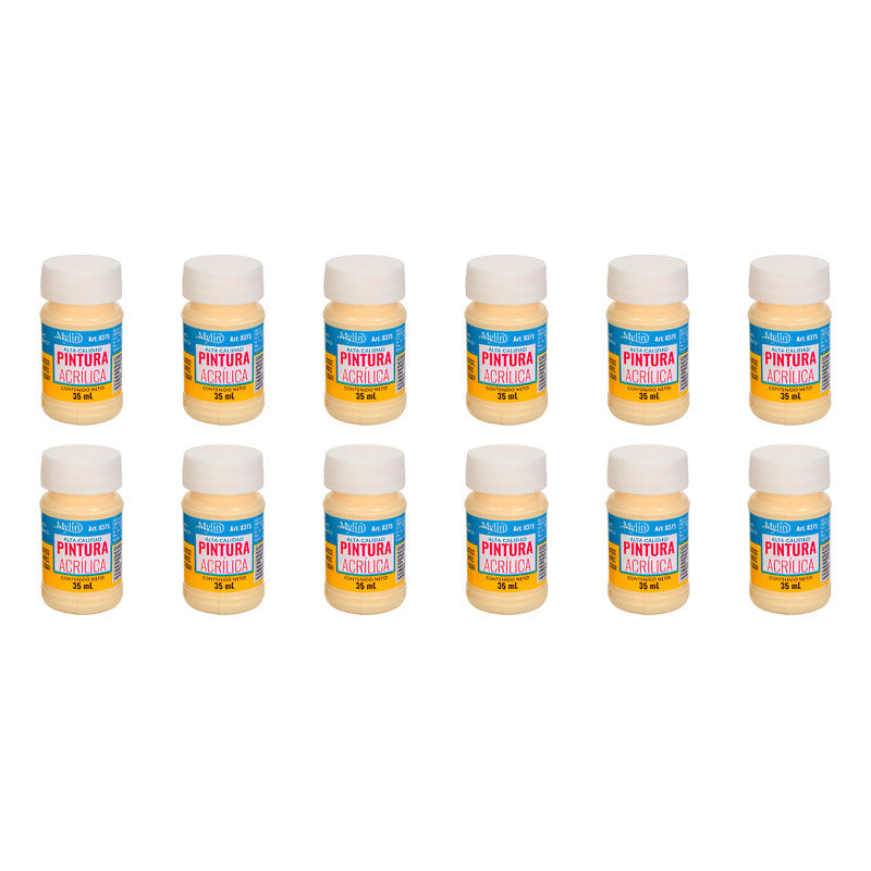 Pintura Acrílica Alta Calidad Color Vainilla 12 Pz De 35ml Vainilla