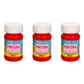 Pintura Acrílica Alta Calidad Color Rojo Oscuro 3 Pz De 35ml Rojo Oscuro
