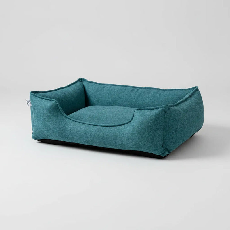 Cama Con Bordes Altos Color Turquesa Para Perro Chico Turquesa Rectangular
