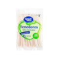 Tenedor Desechable Great Value Terra Jumbo  4 Paq C\25pz C\u