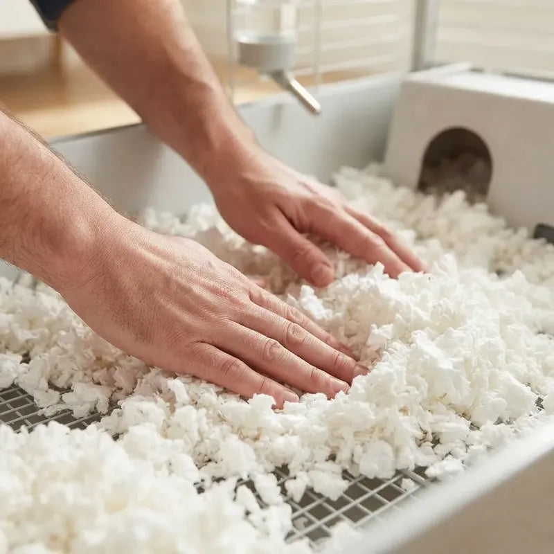 Papel Desmenuzado Color Blanco Para Pequeños Mamíferos, 50 L Gris