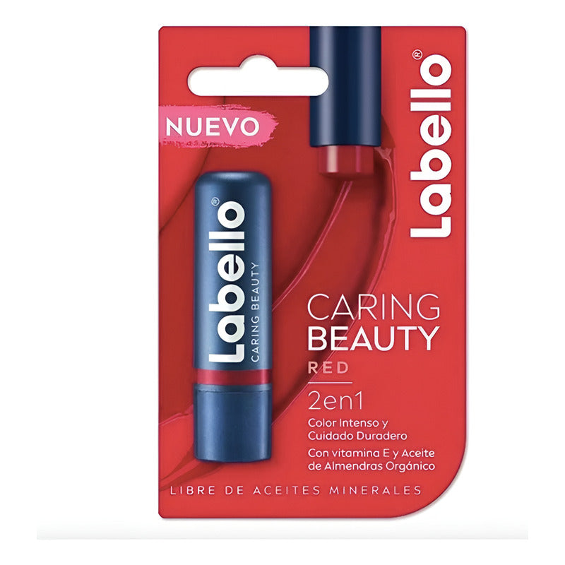 Bálsamo Labial Labello Caring Beauty Red 6 Piezas De 4.8gr