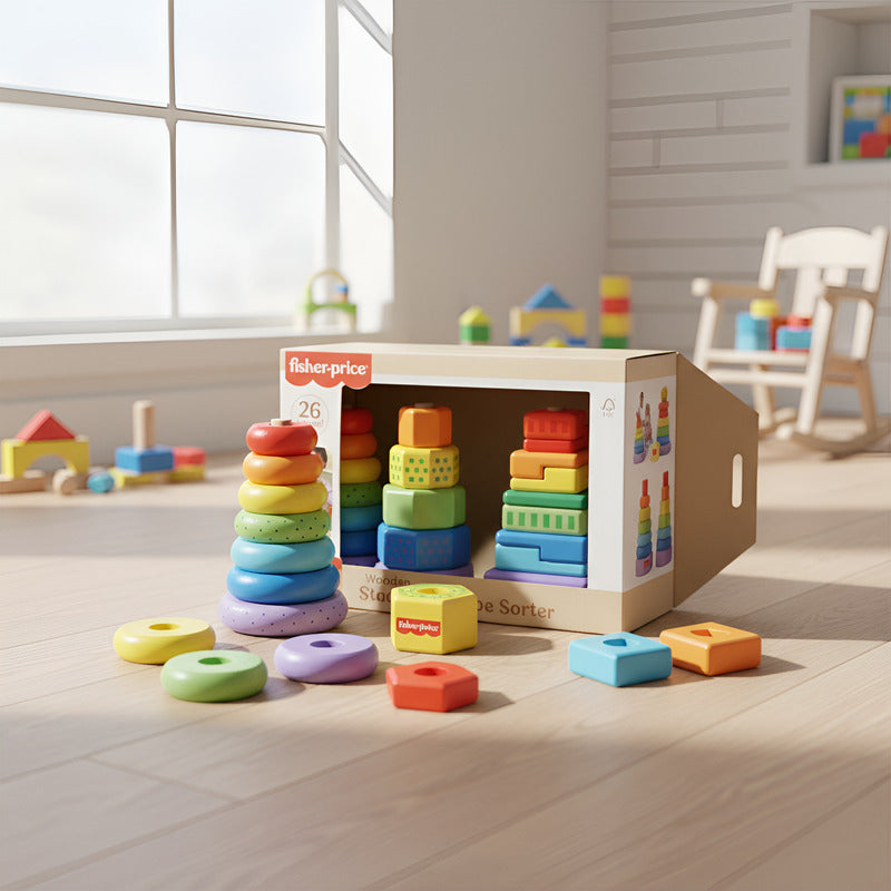 Juguete Bebé Fisher Price Torres De Actividades De Madera Amarillo
