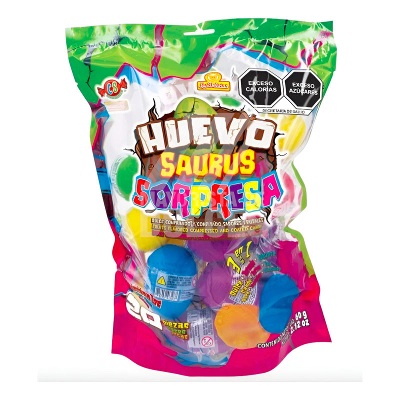 Golosina Huevo Saurus Sorpresa Las Delicias 2 Paq De 20 Pzas