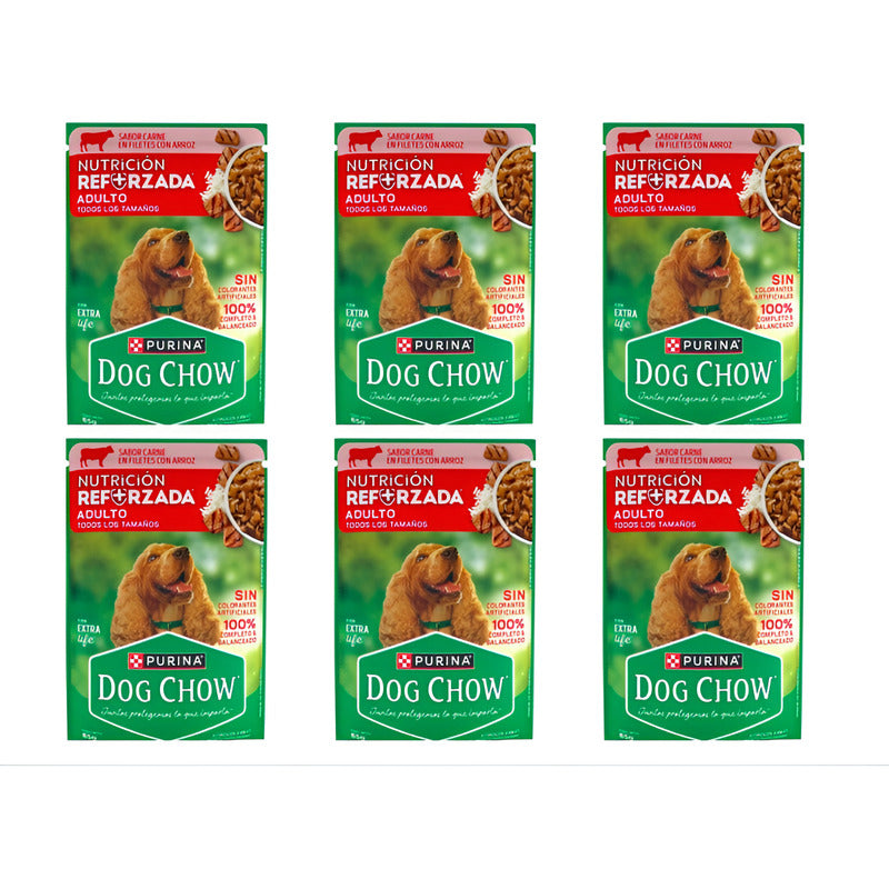 Alimento Húmedo Para Perro Purina Dog Chow Carne 6 Pz De 85g