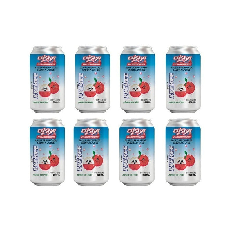 Agua Carbonatada Elisha Aluminium Sabor A Lychee 8 Pz