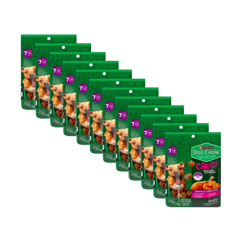 Snack Para Perro Dog Chow Croc Todas Razas 12pz De 225g