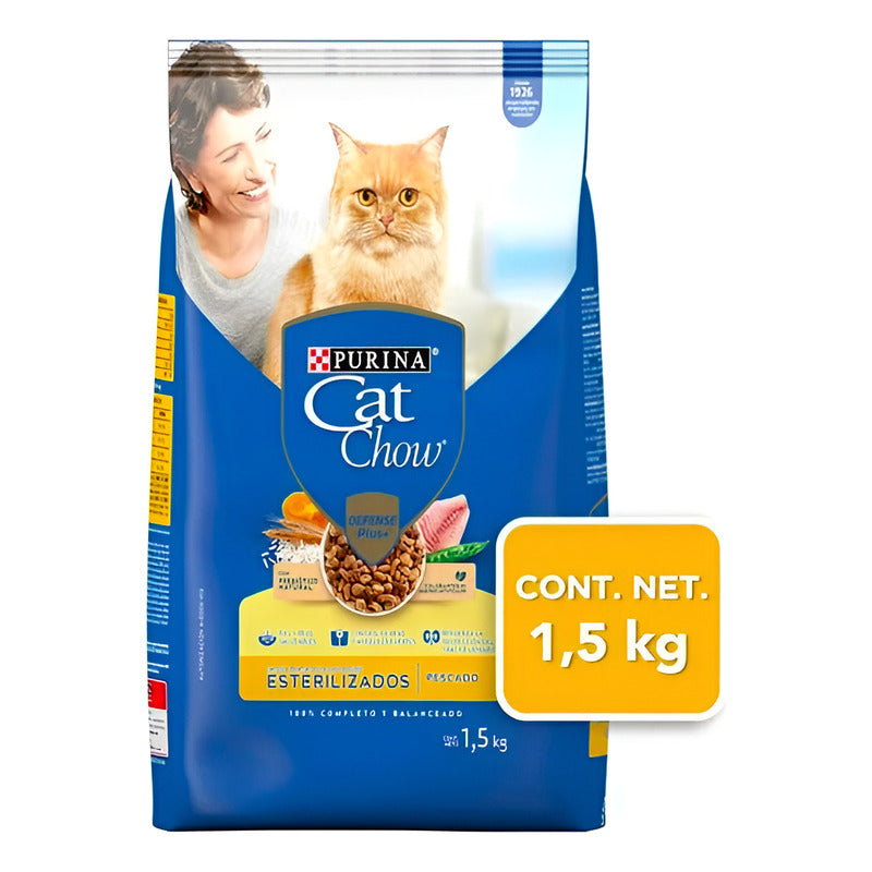 Cat Chow Adulto Esterilizados Sabor Pescado 1.5 Kg