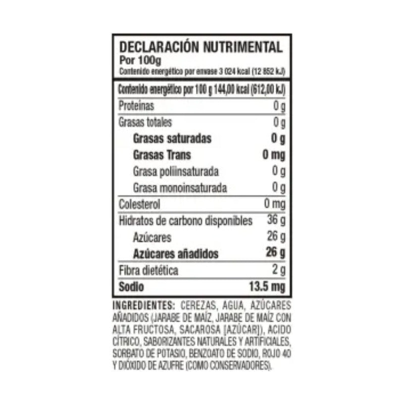 Cerezas Con Tallos Maraschino Strar Frasco De 2.1 Kgs