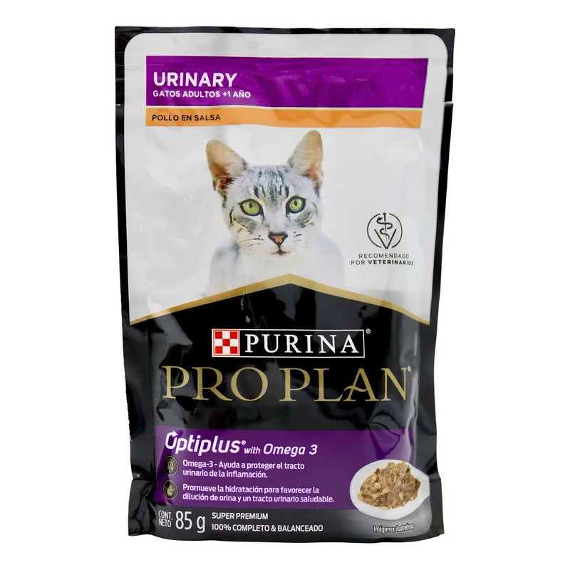 Alimento Pro Plan Optiplus Urinary Para Gato Adulto Los Tamaños Sabor Pollo En Salsa De 85 G