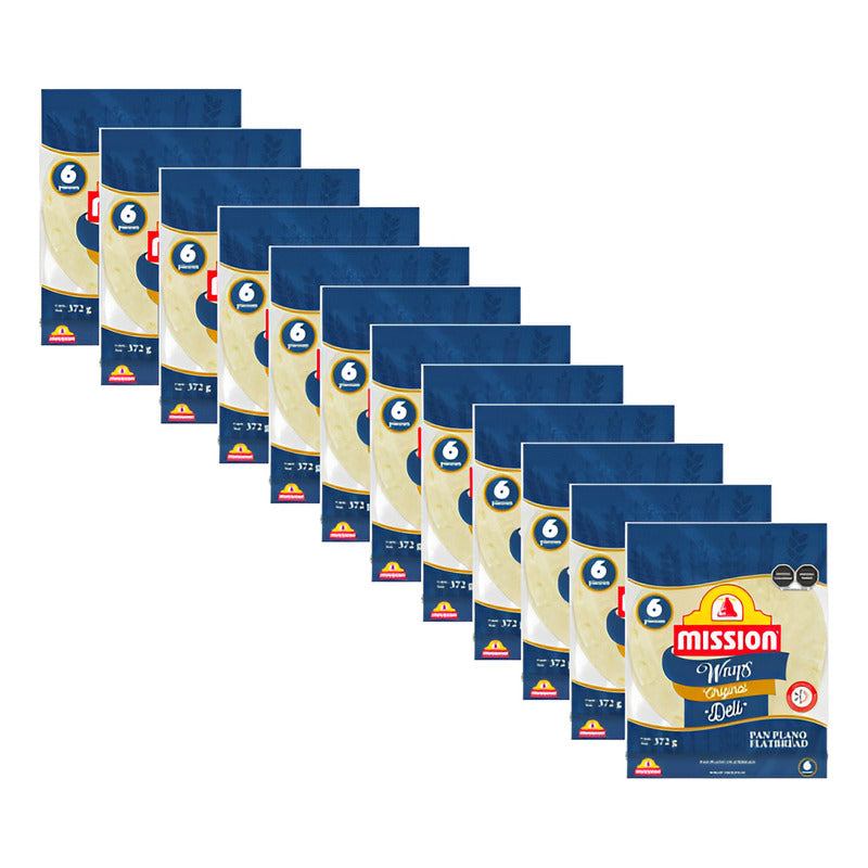 Tortilla Wraps Mission Pan Plano Original 12 Piezas De 372gr