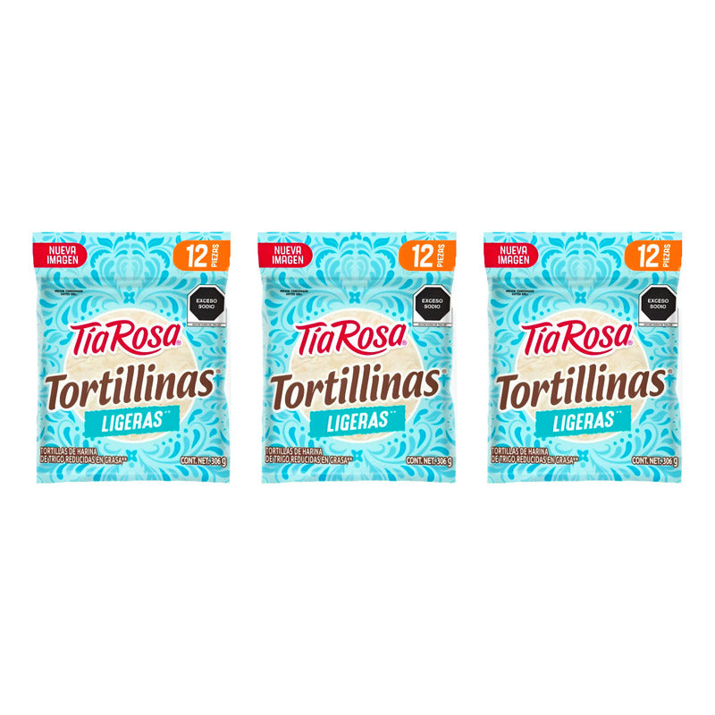 Tortillas De Harina Tía Rosa Tortillinas Ligeras 3pz De 306g