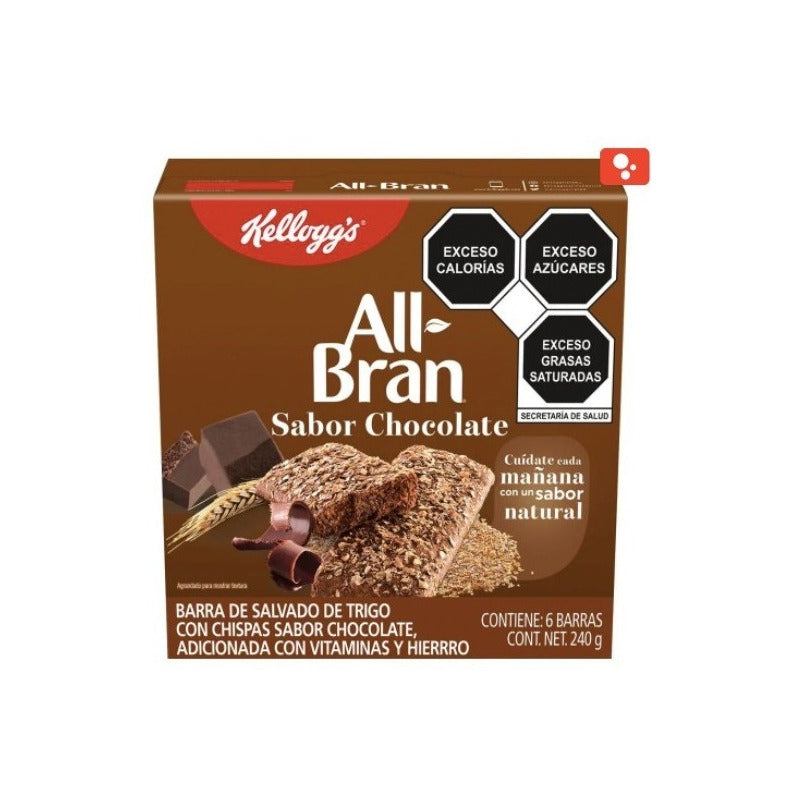 Barras All Bran Chocolate Kellogg's 240 Gr 12piezas D