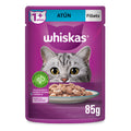 Whiskas - Sobres Para Gato, 24 Piezas, Sabor Filetes De Atún, 85g C/u., Fibra Natural, Minerales, Vitaminas A, Sin Conservadores