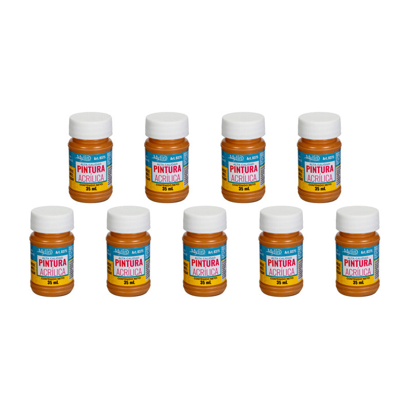 Pintura Acrílica Alta Calidad Color Capuchino 9 Pz De 35ml Capuchino