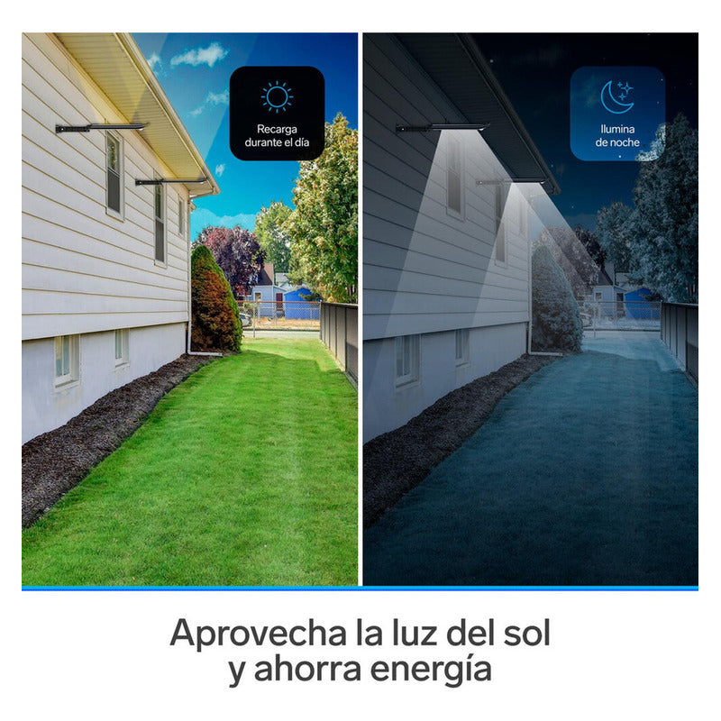 Steren Lámpara Led Con Sensor De Movimiento, Panel Solar | Lam-081 Negro